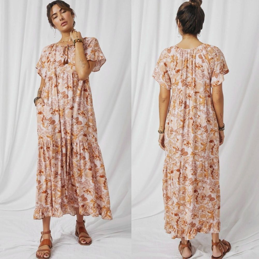NWT Hayden Floral Sierra Maxi Dress Plus 1X Boho Relaxed
